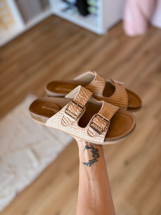 Ciabatta effetto rafia BEIGE