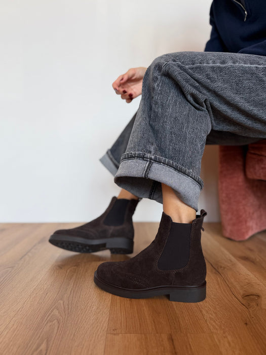 Chelsea boot coda di rondine MARRONE