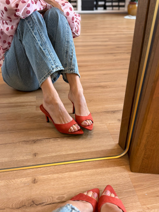 Mules tacco Wendy arancio