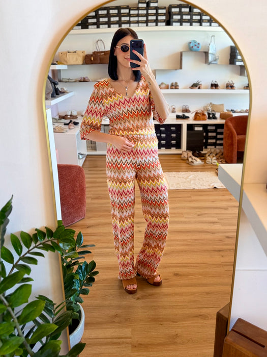 PANTALONE IN MAGLIA TRAFORATA FANTASIA