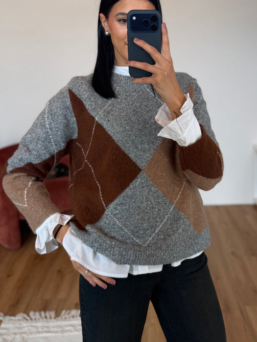 Maglione girocollo ROMBI - due colori
