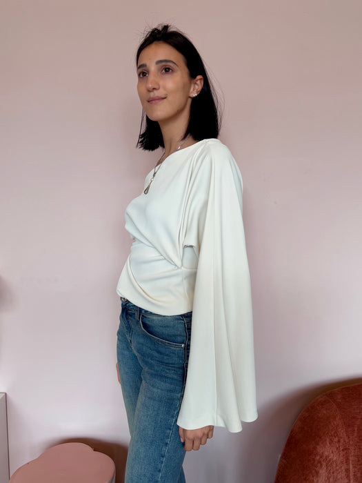 Maglia monospalla panna