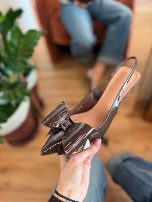 Slingback fiocco MARRONE