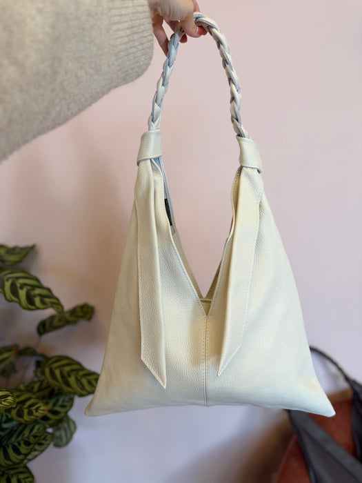 Shopper in vera pelle TRECCIA-vari colori