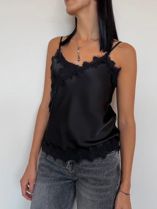 Top satinato pizzo