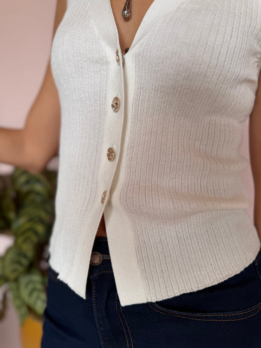 Gilet lurex bianco