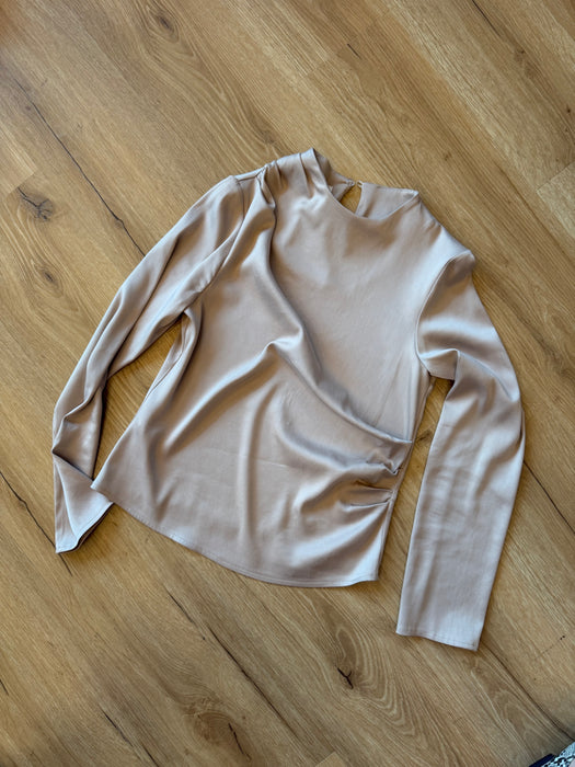 Blusa rosa cipria arricciata