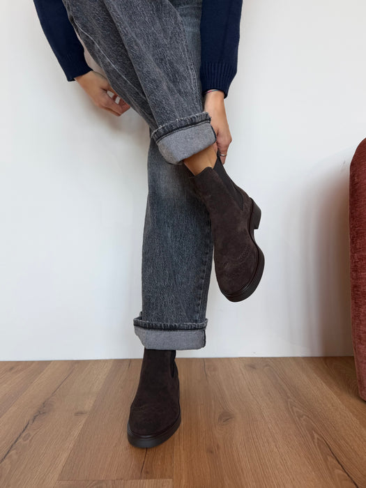 Chelsea boot coda di rondine MARRONE