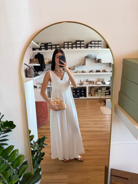 TUTA LUNGA IN TENCEL SCOLLO A V