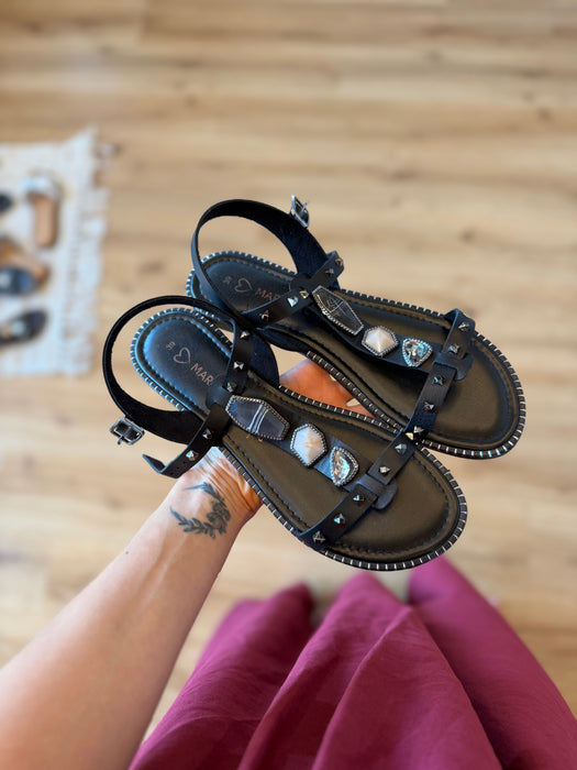 Sandaletto pietre NERO