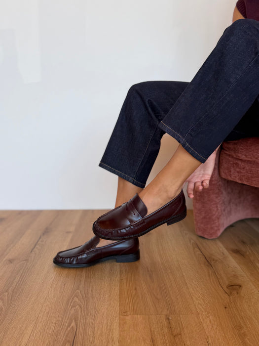 Mocassino arricciato bordeaux