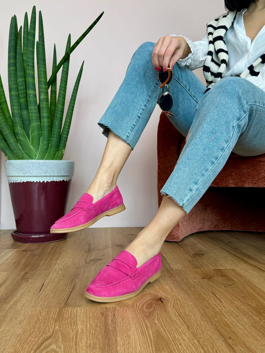 Mocassino suede Elenoire - FUCSIA