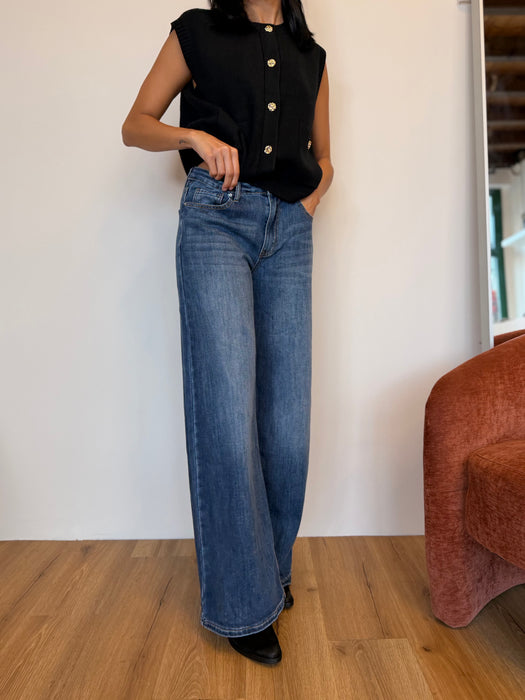 Jeans palazzo cinque tasche
