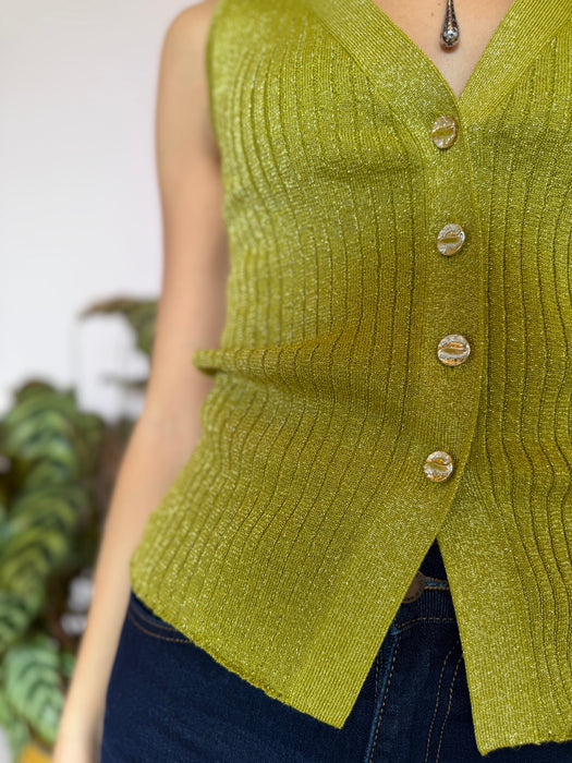 Gilet lurex verde