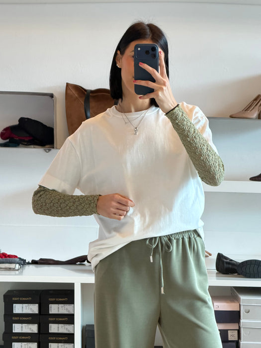 T-SHIRT manica IN PIZZO