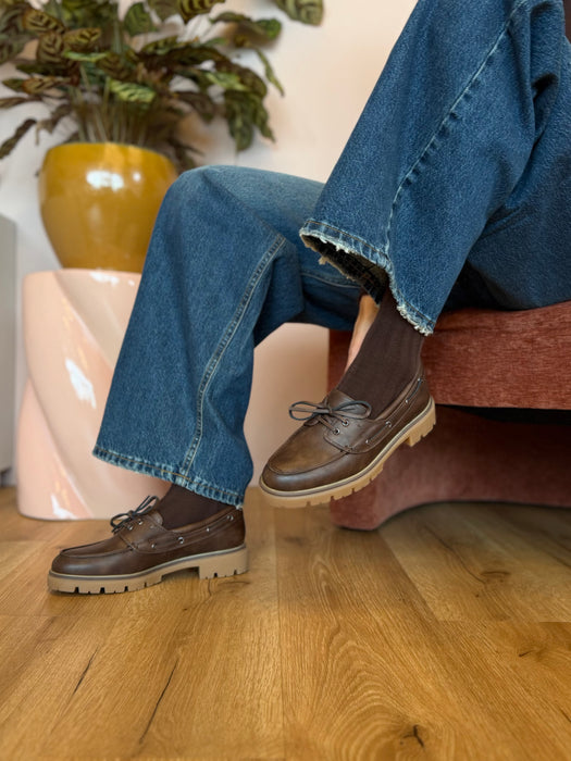 Mocassino barca marrone MT