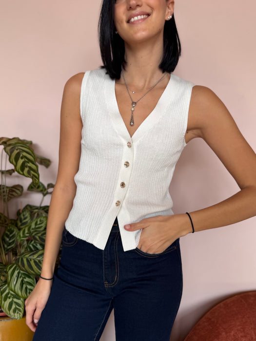 Gilet lurex bianco