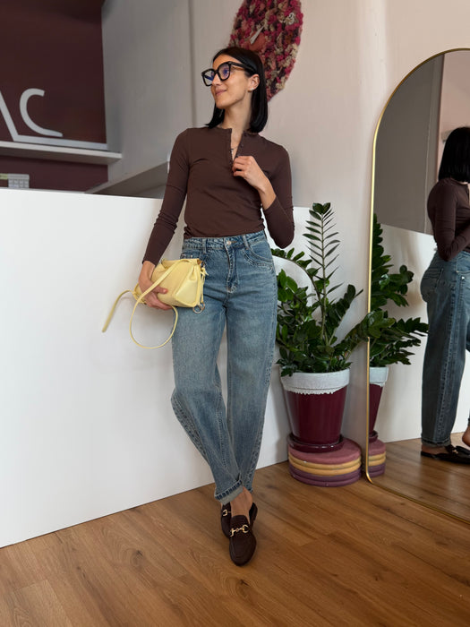 Jeans semi baloon doppia cucitura