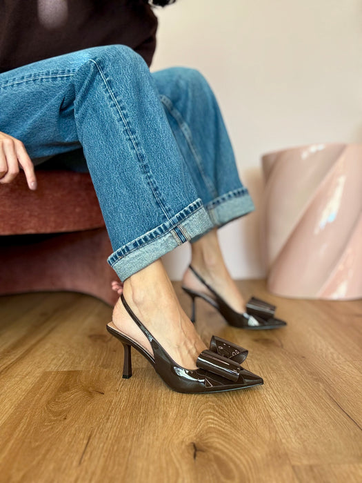 Slingback fiocco MARRONE