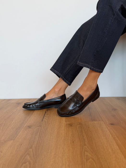 Mocassino arricciato MARRONE SCURO