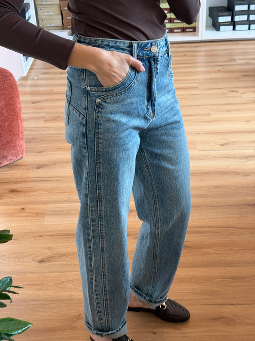 Jeans semi baloon doppia cucitura
