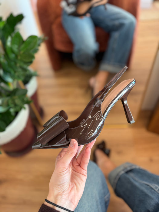 Slingback fiocco MARRONE