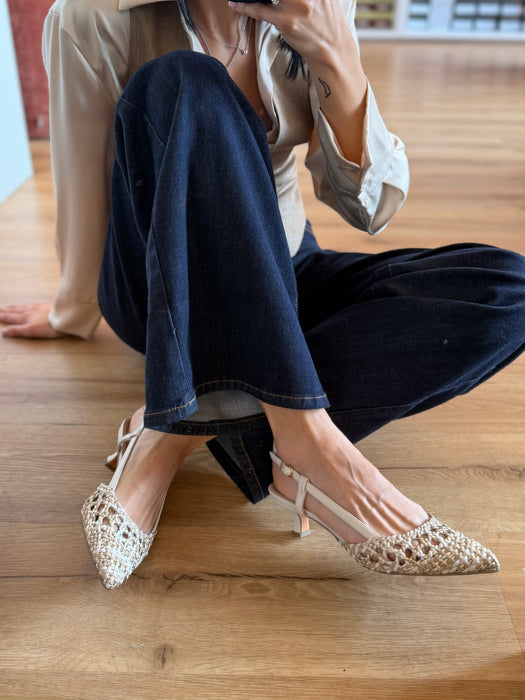 Slingback Tania crema