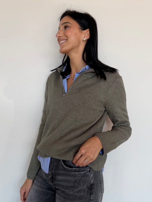 Maglioncino zip con collo - vari colori