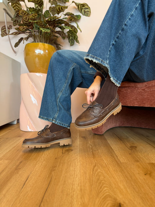 Mocassino barca marrone MT
