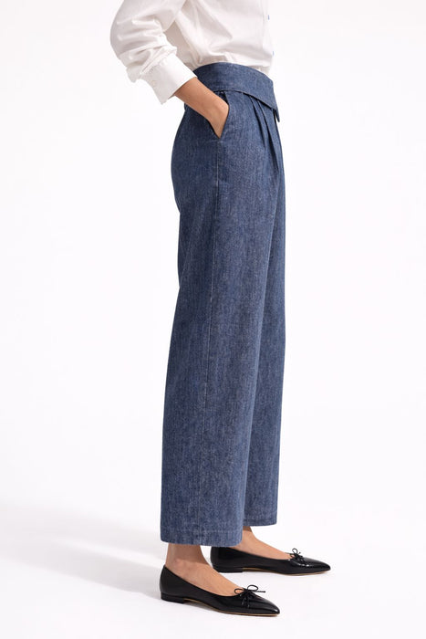 Pantalone morbido chiusura sovrapposta DENIM