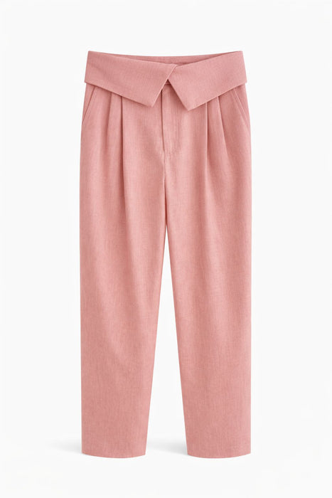 Pantalone morbido chiusura sovrapposta ROSA